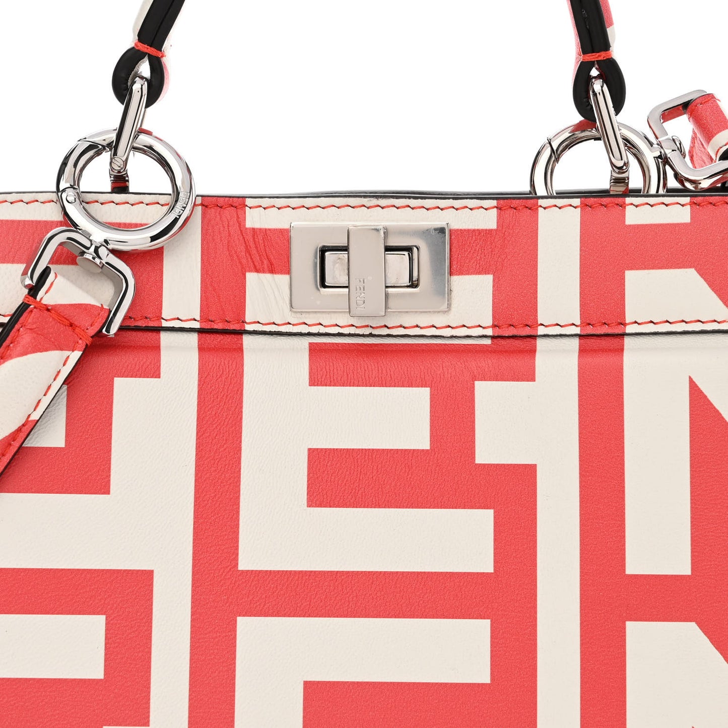 X MARC JACOBS Nappa Lunar New Year Petite Peekaboo I SEE U Satchel Glow Coral White