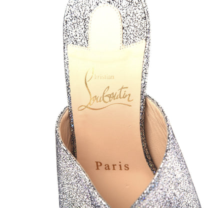 Christian Louboutin Nappa Mica PVC Glitter Predumule 100 Pumps 36 Silver 8 of 9