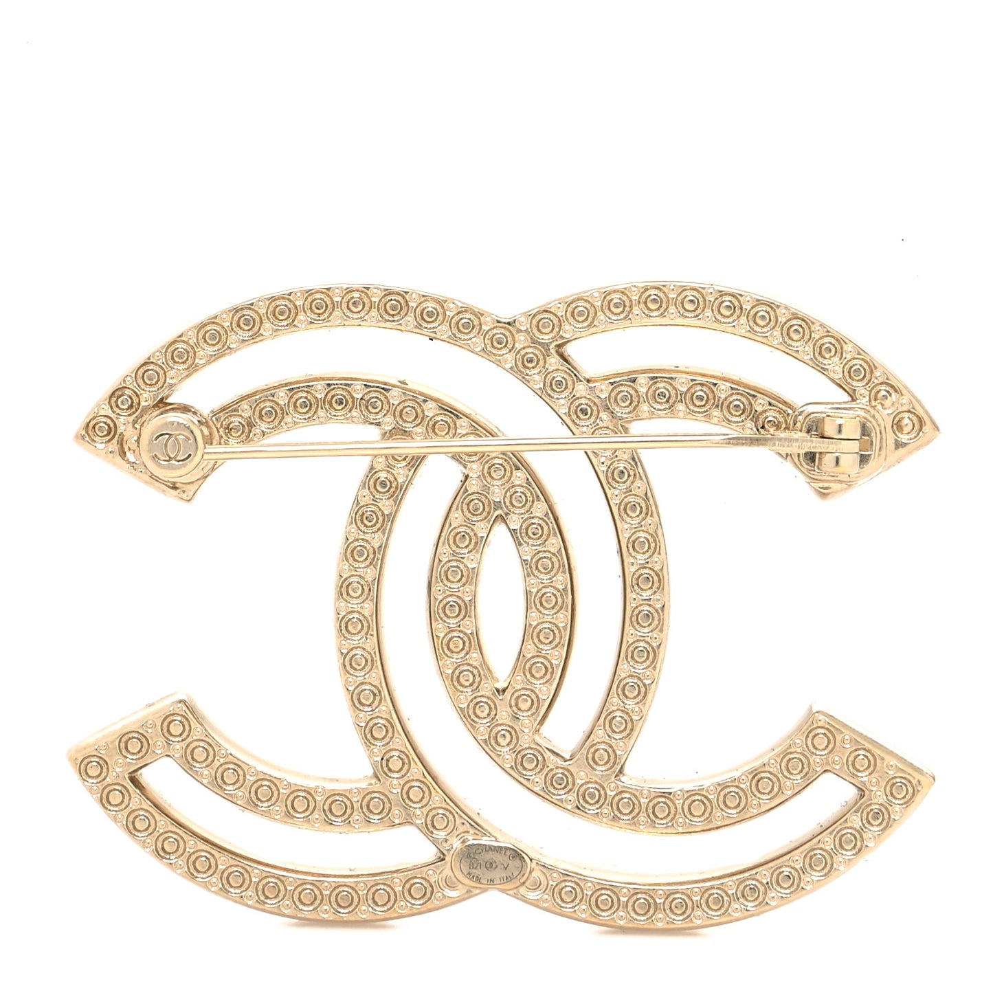 Crystal CC Brooch Light Gold