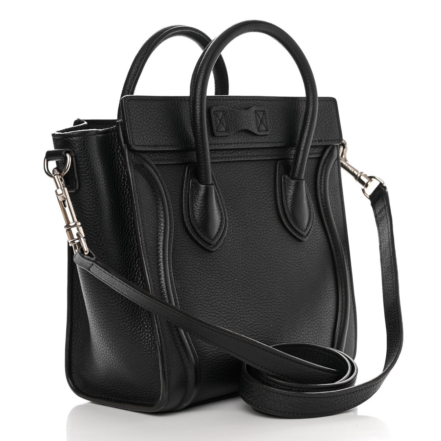Drummed Calfskin Nano Luggage Black