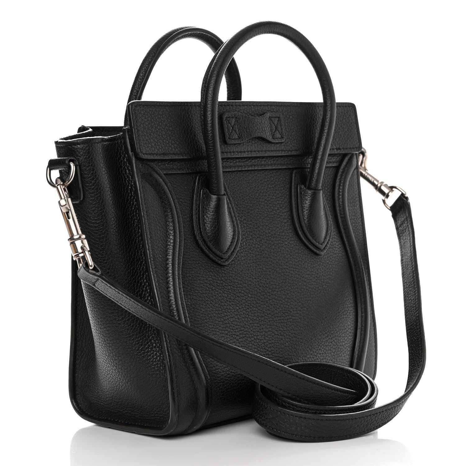 Celine Drummed Calfskin Nano Luggage Black 3 of 11
