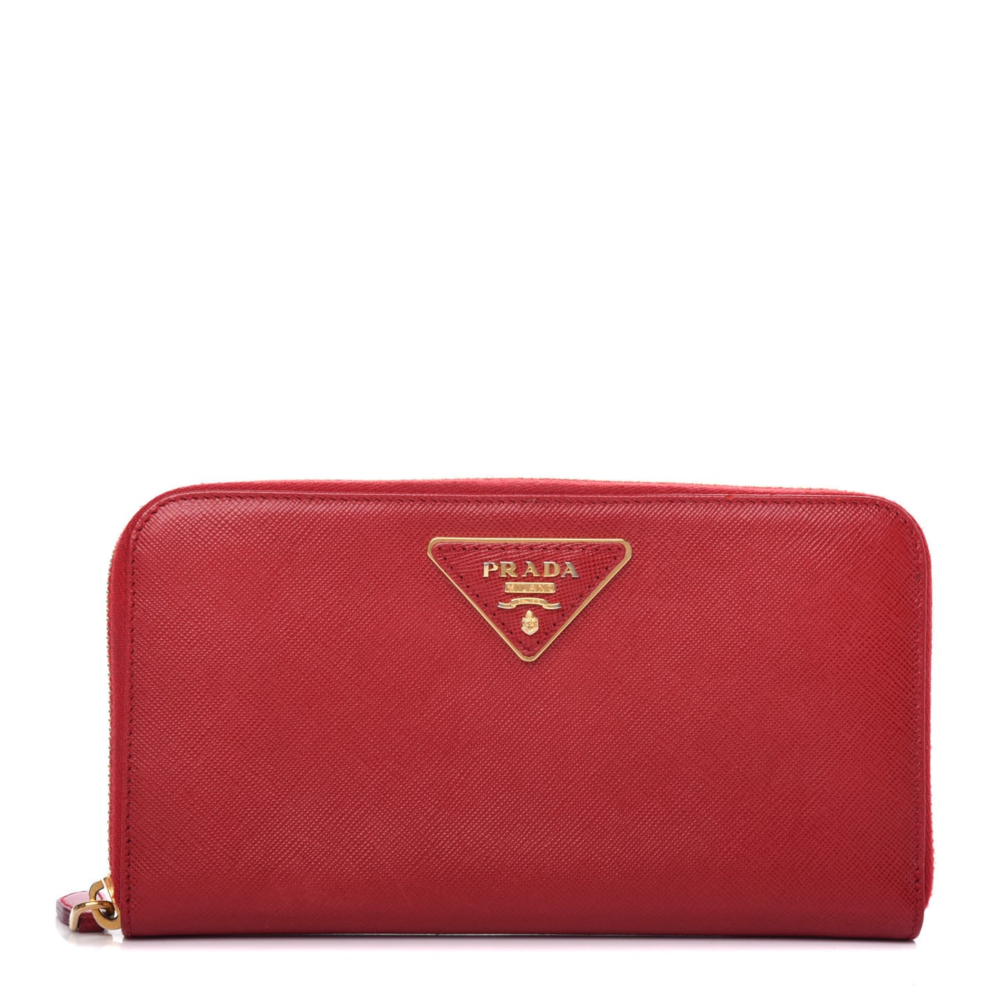 Saffiano Triangle Zip Around Wallet Fuoco