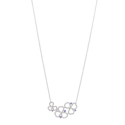 Tiffany Platinum Diamond Tanzanite Paper Flowers Open Cluster Pendant Necklace 1 of 6