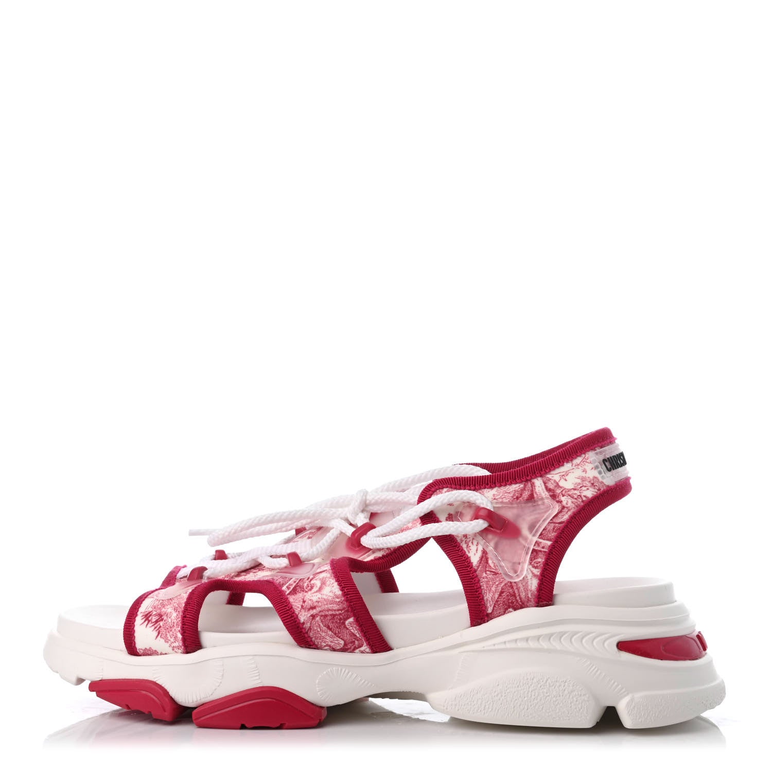 Christian Dior Technical Fabric Toile de Jouy D-Connect Sandals 38 Raspberry 1 of 7