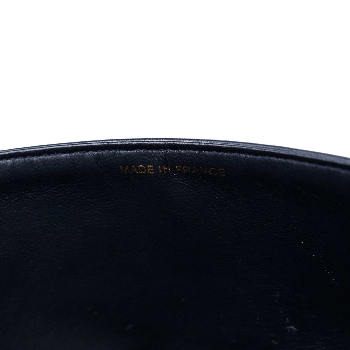 Lambskin Quilted Medium Double Flap Navy