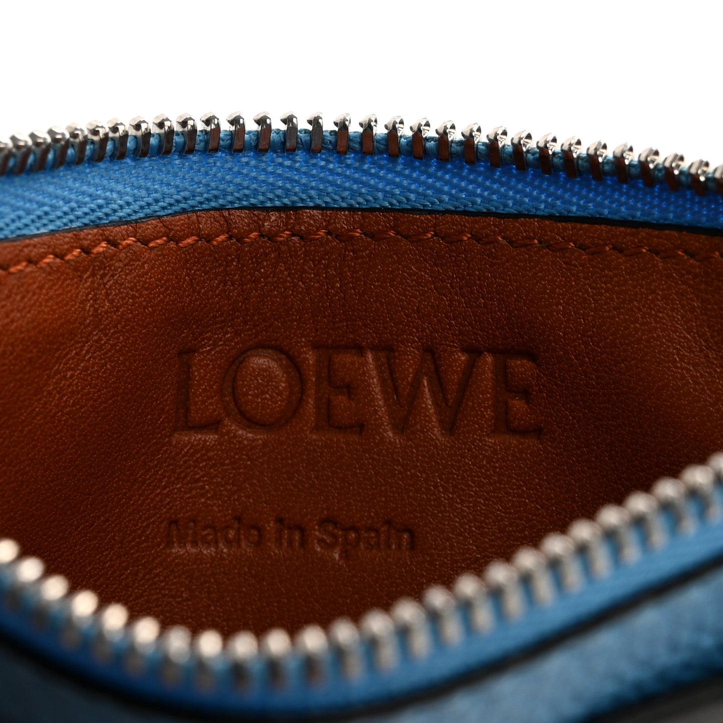 Soft Grained Calfskin Coin Card Holder Sky Blue