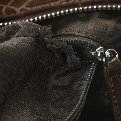 Chanel Suede Camellia Bowler Brown 10 of 12