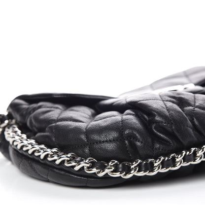 Chanel Washed Lambskin Quilted Medium Chain Around Messenger Black 8 of 12