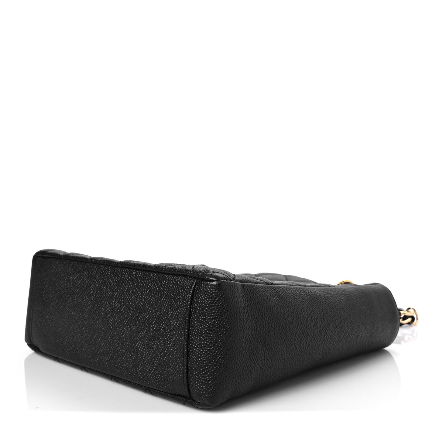 Caviar Quilted Petit Shopping Tote PST Black