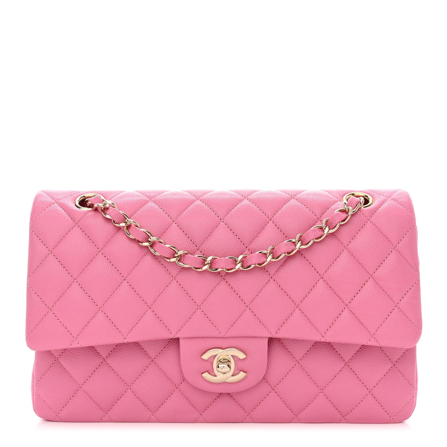 Chanel Caviar Quilted Medium Double Flap Pink 1 of 10