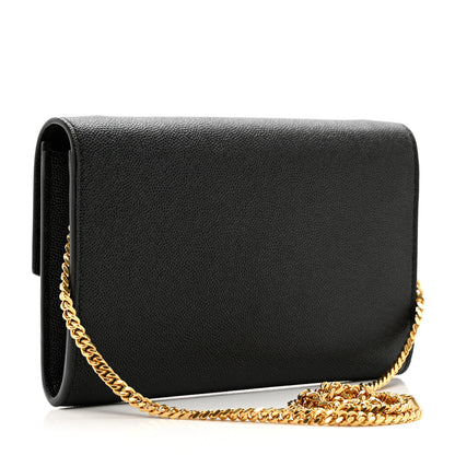 Saint Laurent Grain De Poudre Uptown Chain Wallet Black 3 of 7