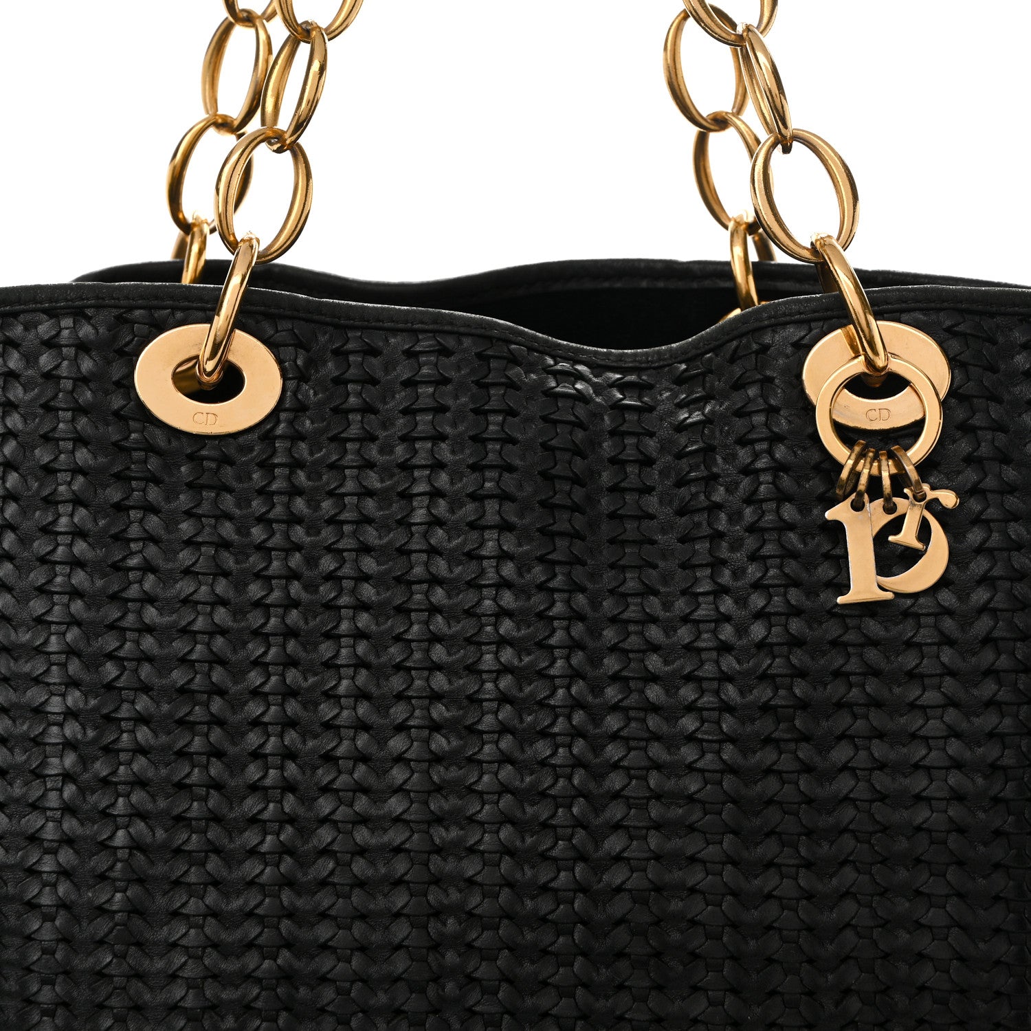 Christian Dior Lambskin Woven Dior Soft Shopping Tote Black 8 of 12