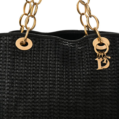 Christian Dior Lambskin Woven Dior Soft Shopping Tote Black 8 of 12