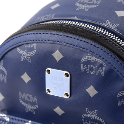 MCM Visetos Reflective Nylon Small Resnick Backpack Blue 7 of 7