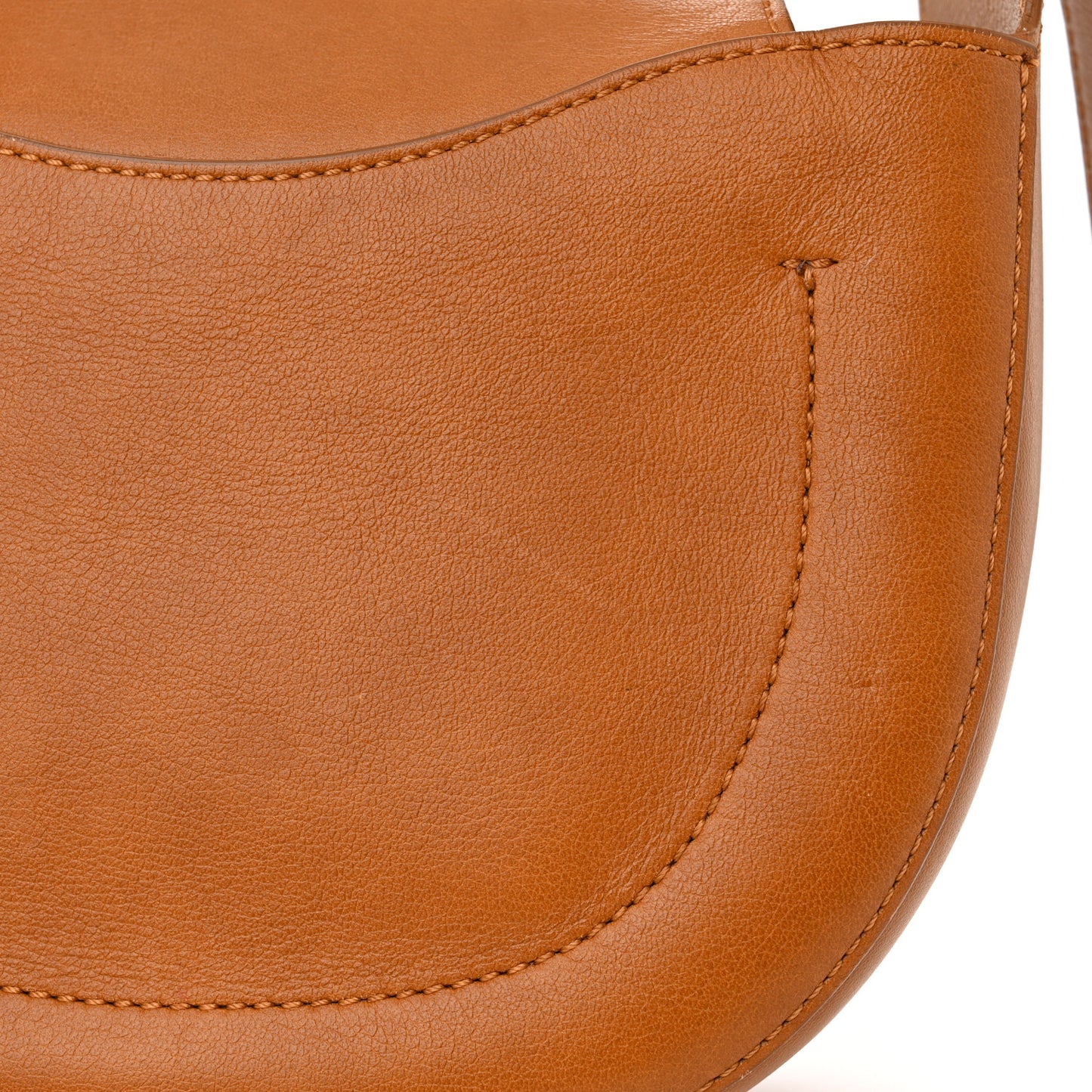 Grained Calfskin Kiss Bag Small Arizona Brown