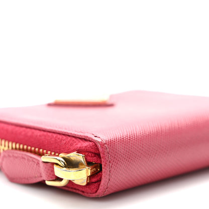 Prada Saffiano Metal Zip Coin Purse Fuoco 8 of 12