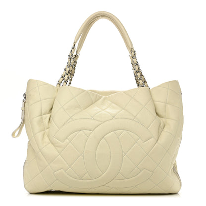 Chanel Caviar Quilted Expandable Zip Shoulder Bag White 1 of 16