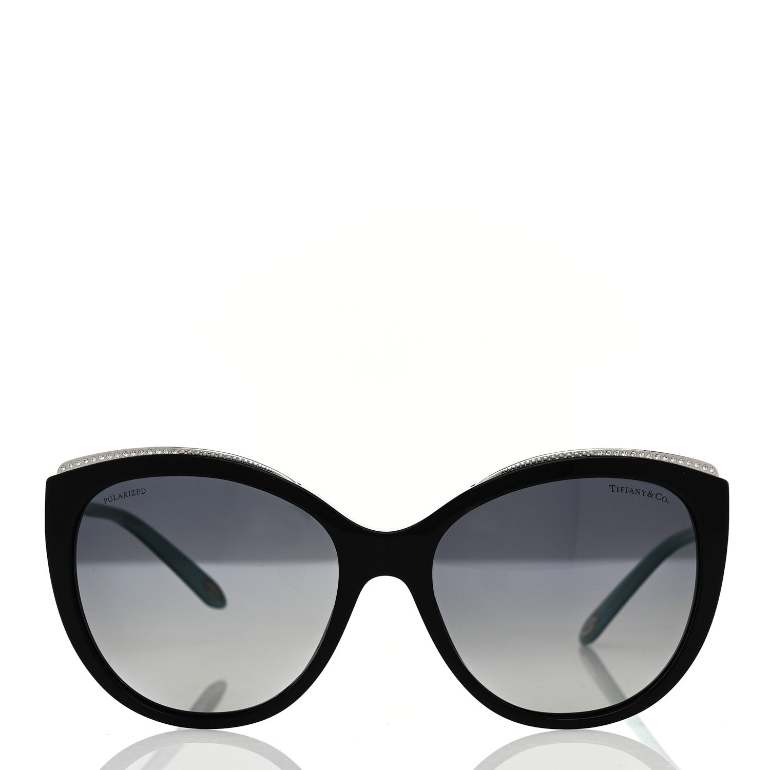 Tiffany Acetate Metal Cat Eye Sunglasses TF4134 Black Blue 2 of 8