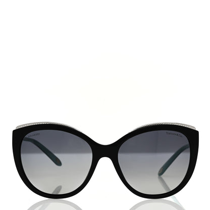Tiffany Acetate Metal Cat Eye Sunglasses TF4134 Black Blue 2 of 8