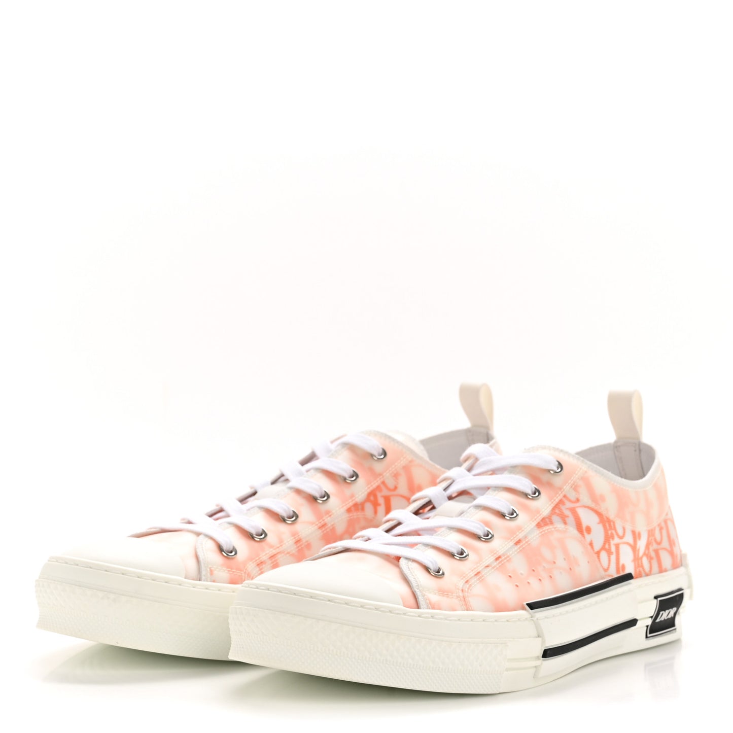 Technical Canvas Oblique Mens B23 Low Top Sneakers 46 White Orange
