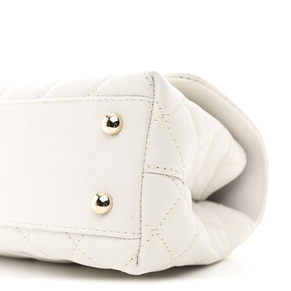 Chanel Caviar Quilted Mini Coco Handle Flap White 11 of 12