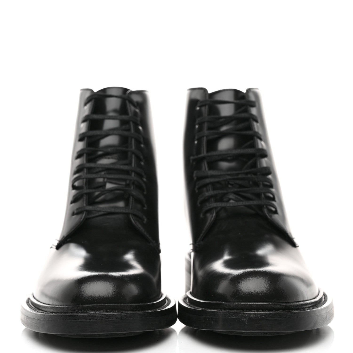 Saint Laurent Calfskin Womens Army Combat Boots 38 Black 2 of 9