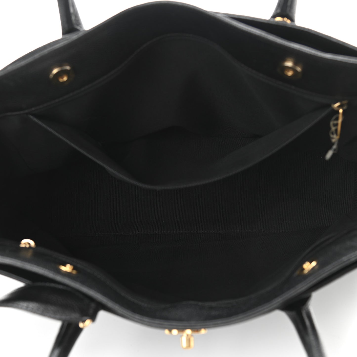 Calfskin Cerf Executive Shopper Tote Black
