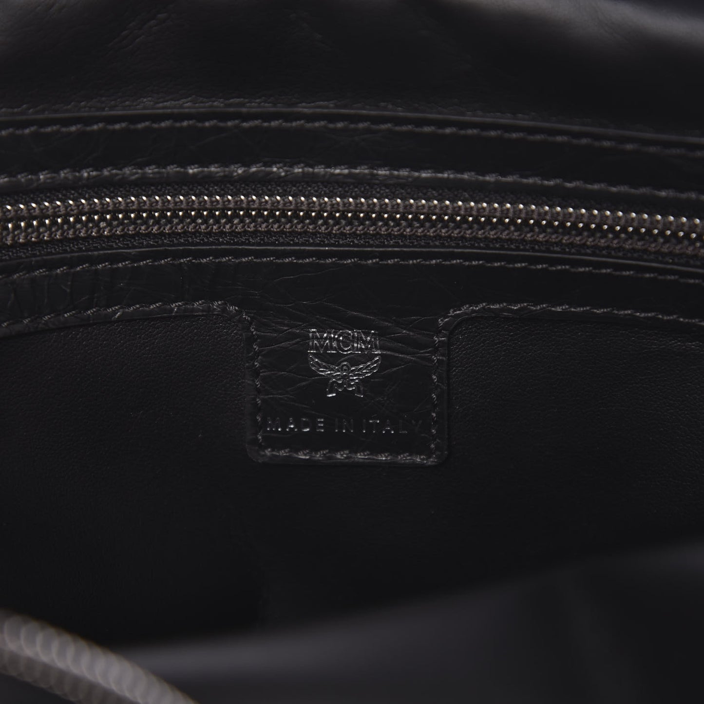 Crushed Calfskin Logo Crossbody Bag Black