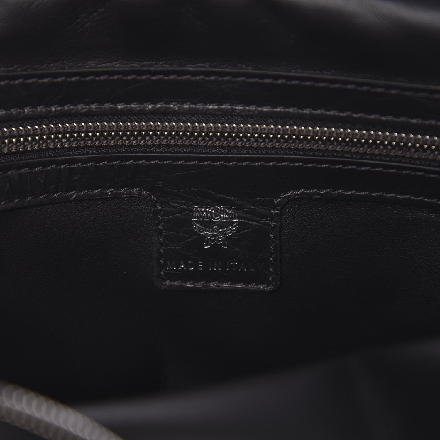 MCM Crushed Calfskin Logo Crossbody Bag Black 12 of 18