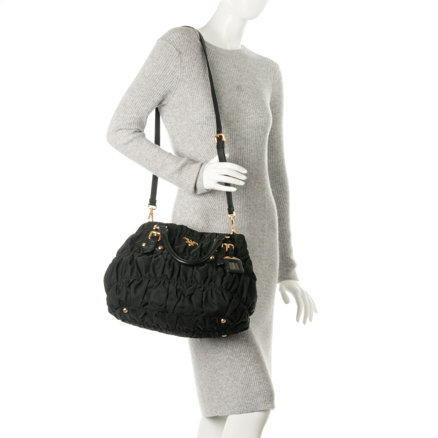 Prada Tessuto Nylon Gaufre Tote Nero Black 2 of 9