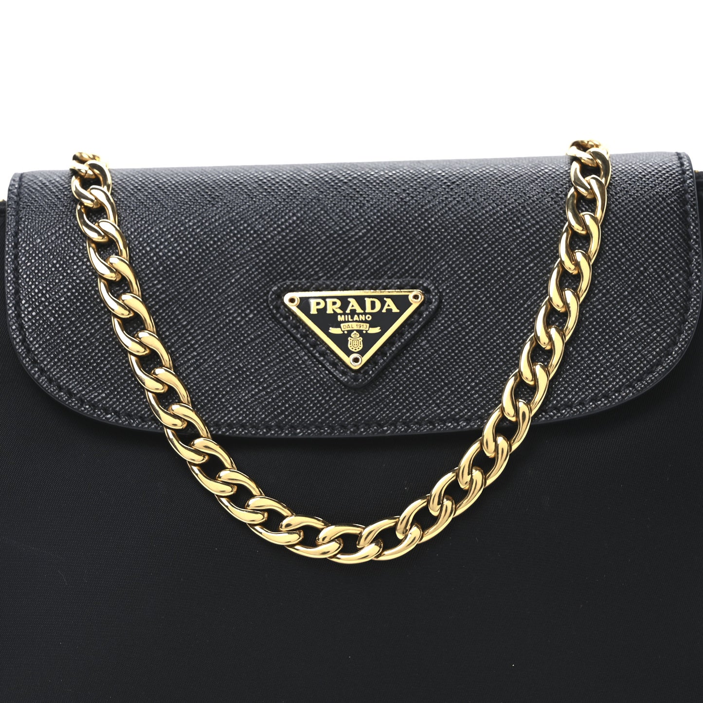 Tessuto Nylon Saffiano Crossbody Bag Black