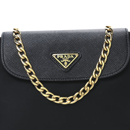 Prada Tessuto Nylon Saffiano Crossbody Bag Black 8 of 10
