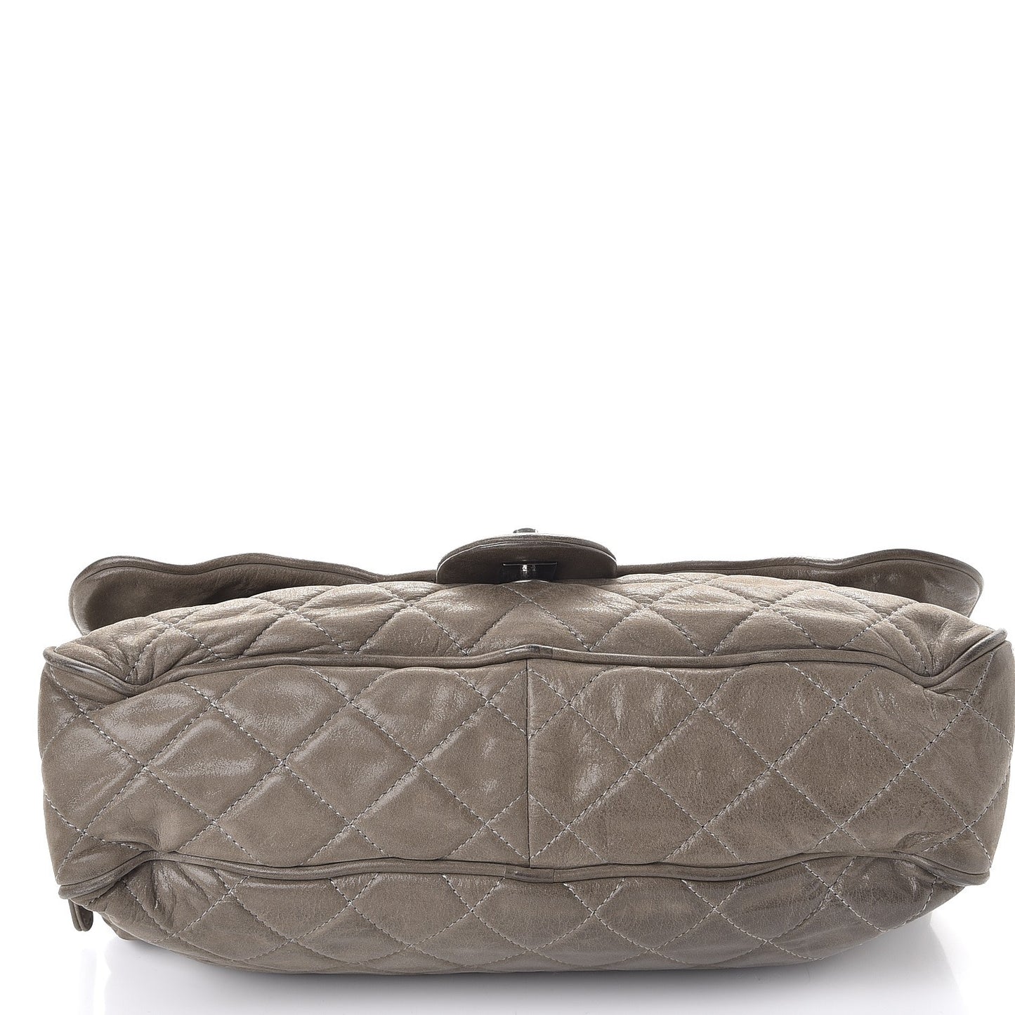 Iridescent Calfskin Quilted Large Shiva Flap Grey
