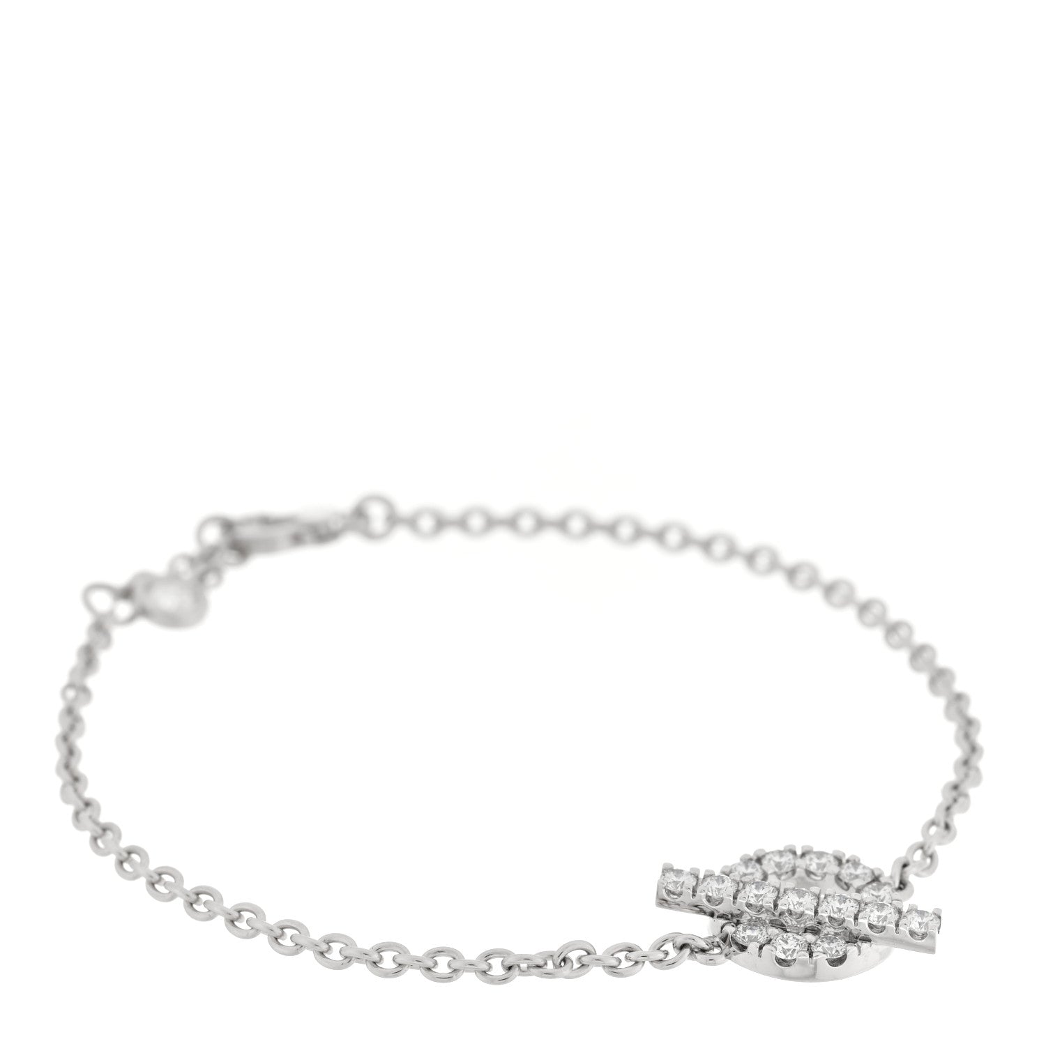 Hermes 18K White Gold Diamond Finesse Bracelet SH 1 of 4