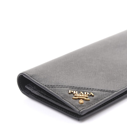Prada Saffiano Flap Wallet Black 6 of 9