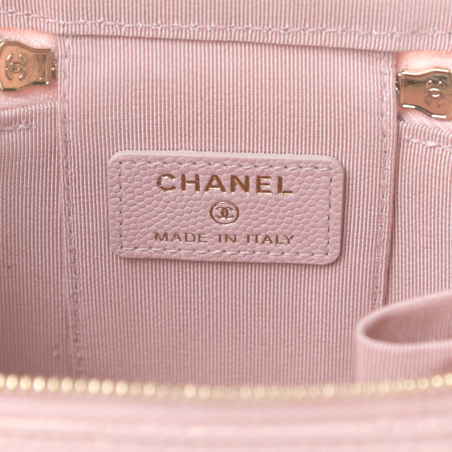 Chanel Iridescent Caviar Quilted Mini Pearl On Top Vanity Case With Chain Light Pink 6 of 8
