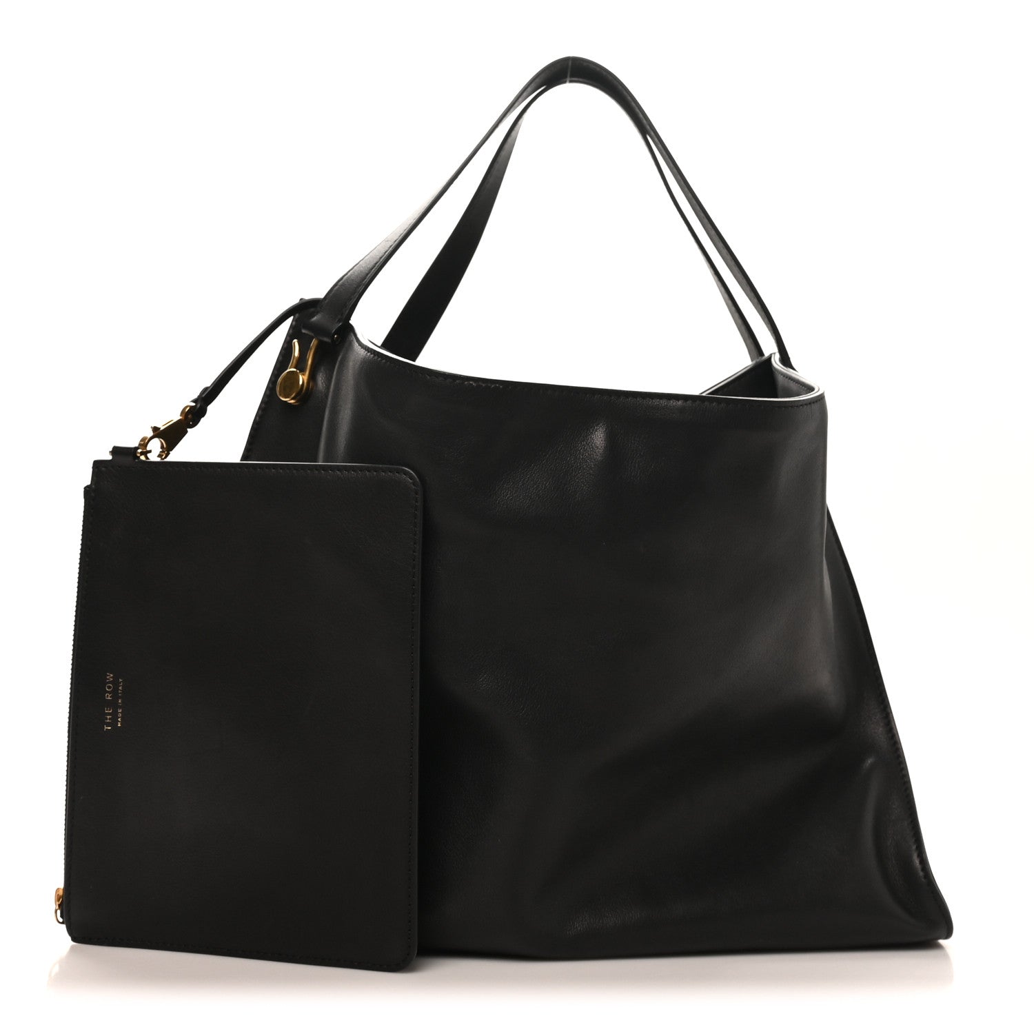 The Row Polished Saddle Calfskin Alexia Bag Black 3 of 10