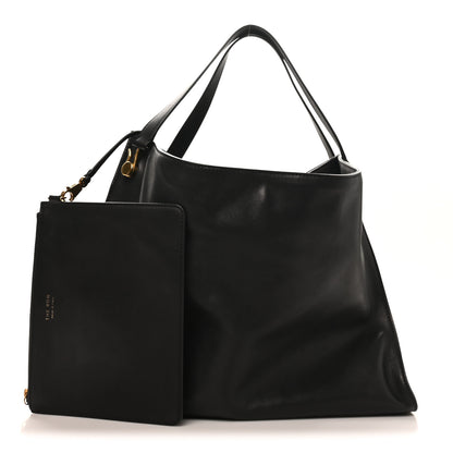 The Row Polished Saddle Calfskin Alexia Bag Black 3 of 10