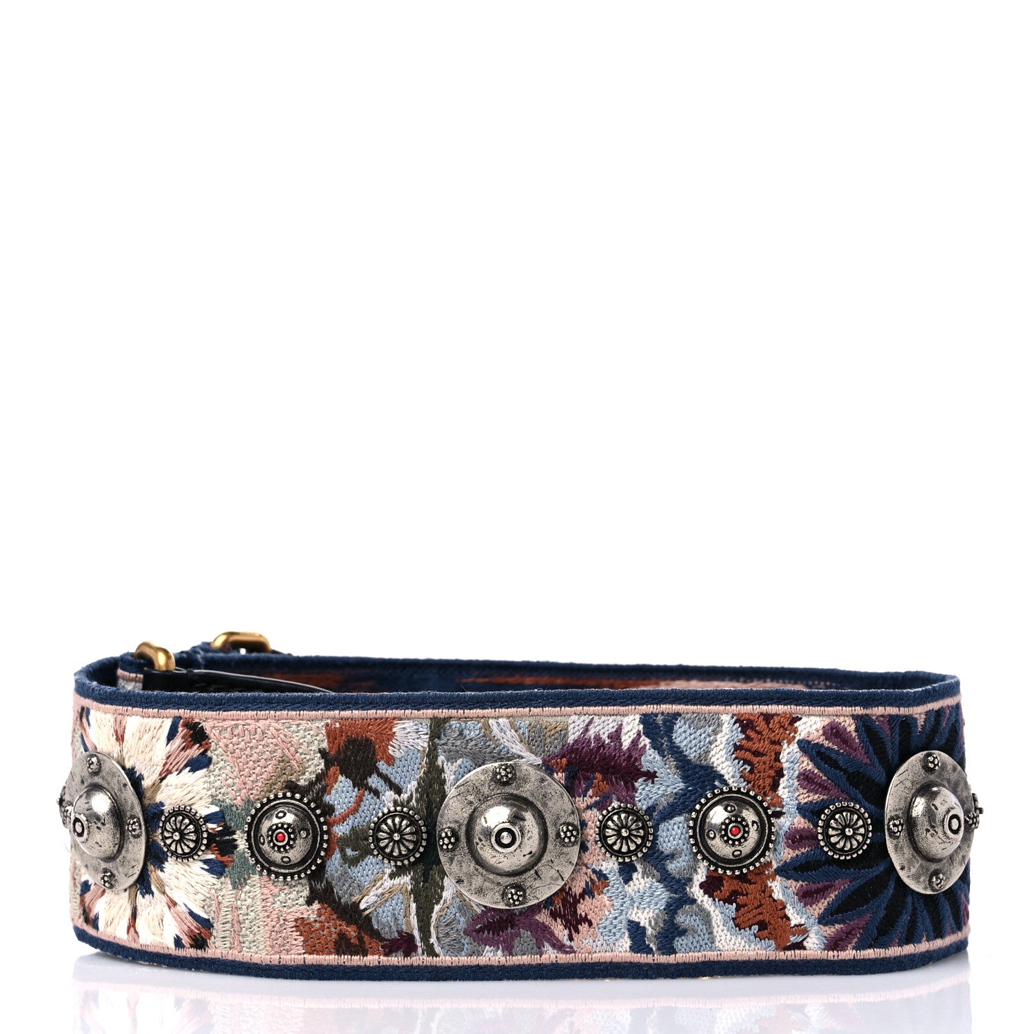 Christian Dior Canvas Embroidered Studded KaleiDiorscopic Shoulder Strap Multicolor 2 of 6