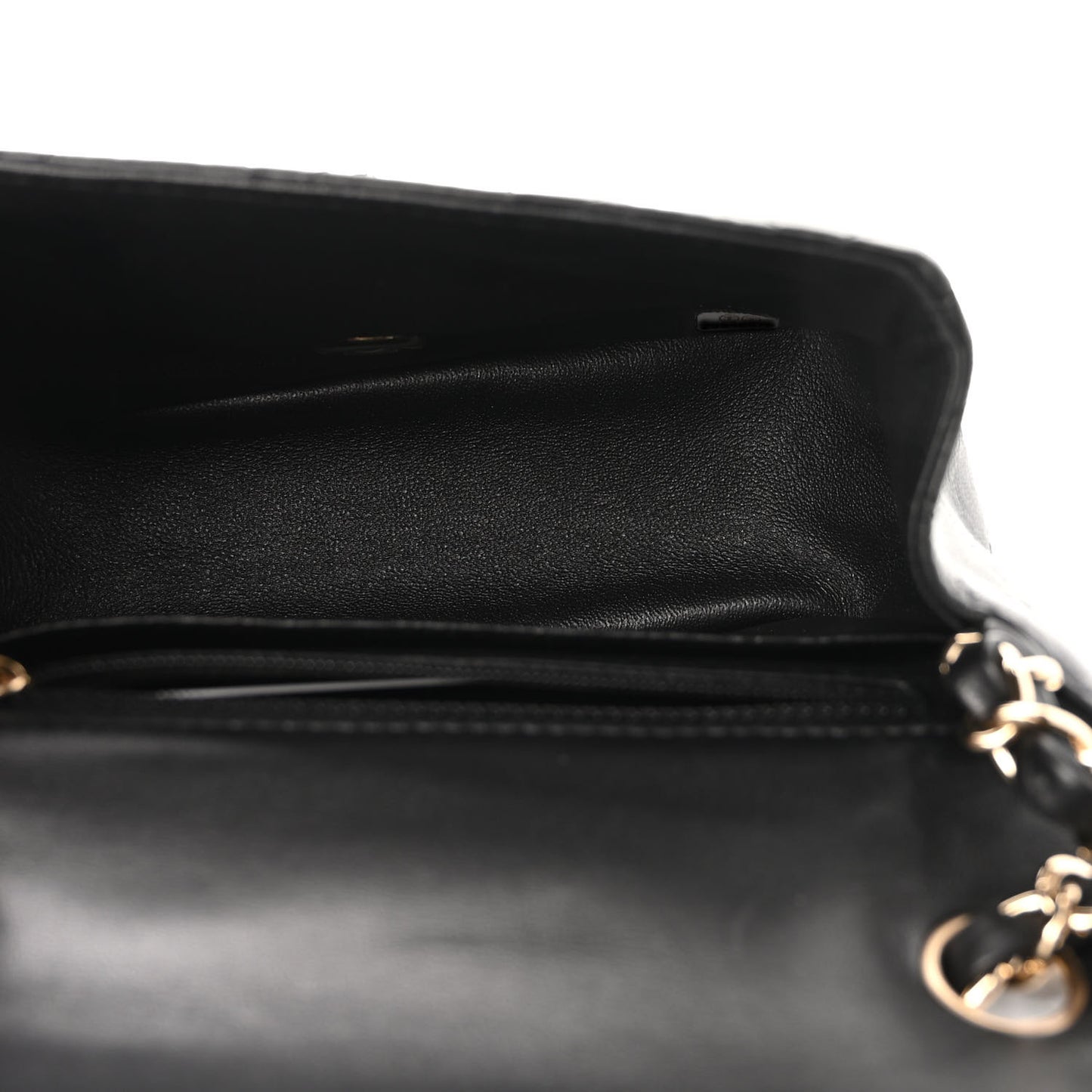 Lambskin Quilted Mini Square Flap Black