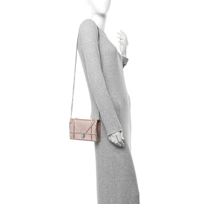 Christian Dior Snakeskin Diorama Wallet on Chain Pouch Rose Gold 2 of 13