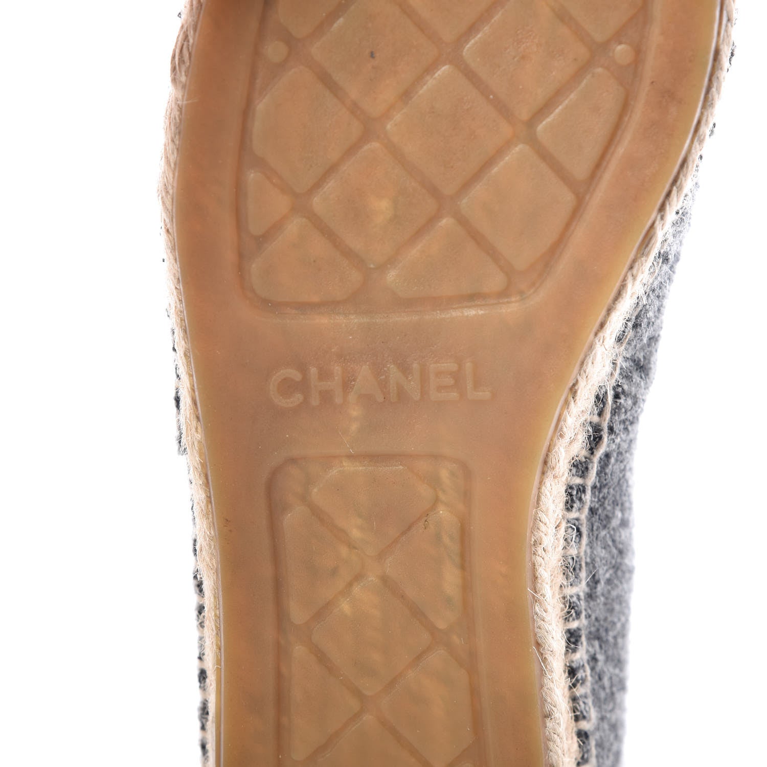 Chanel Tweed Velvet CC Espadrilles 37 Grey Black 10 of 15
