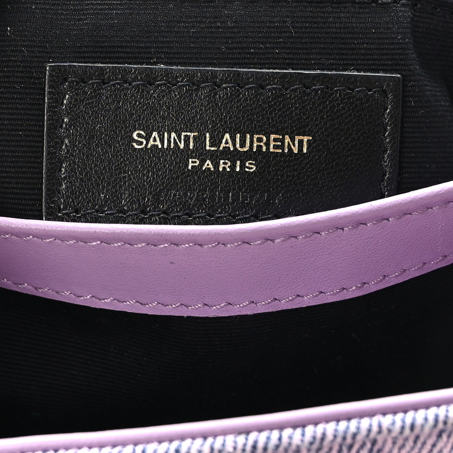 Saint Laurent Denim Y Quilted Monogram Toy Loulou Crossbody Bag Bleached Lilac 6 of 10