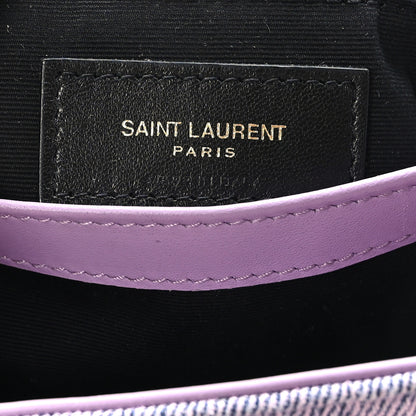 Saint Laurent Denim Y Quilted Monogram Toy Loulou Crossbody Bag Bleached Lilac 6 of 10