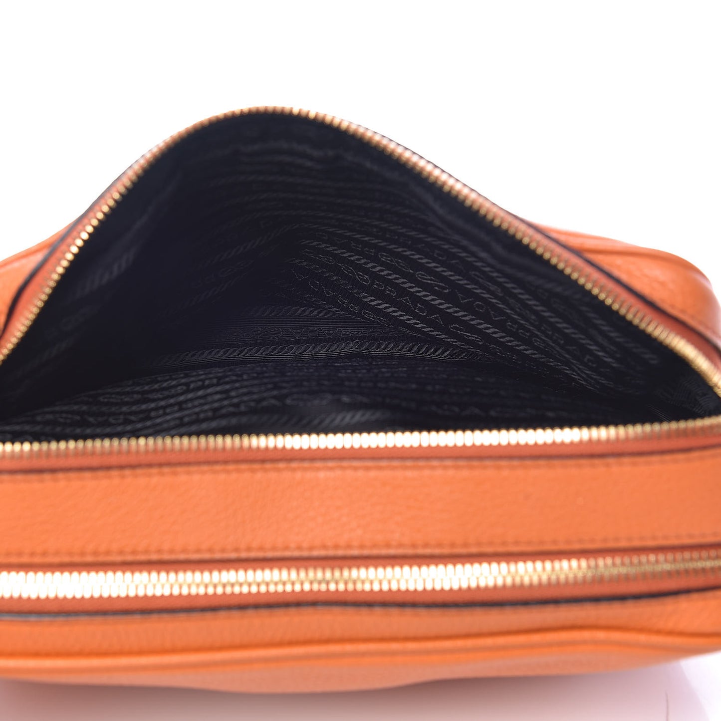 Vitello Daino Medium Double Zip Shoulder Bag Papaya