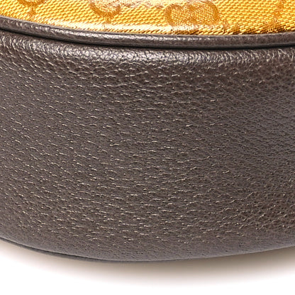 Gucci X ADIDAS Crystal Vintage Monogram Textured Dollar Calfskin Web Trefoil Small Ophidia Round Shoulder Bag Mid Natural Nut Off White New Acero 9 of 10