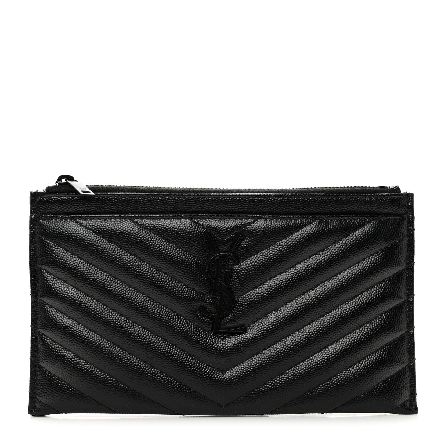 Grain De Poudre Chevron Monogram Bill Pouch Black
