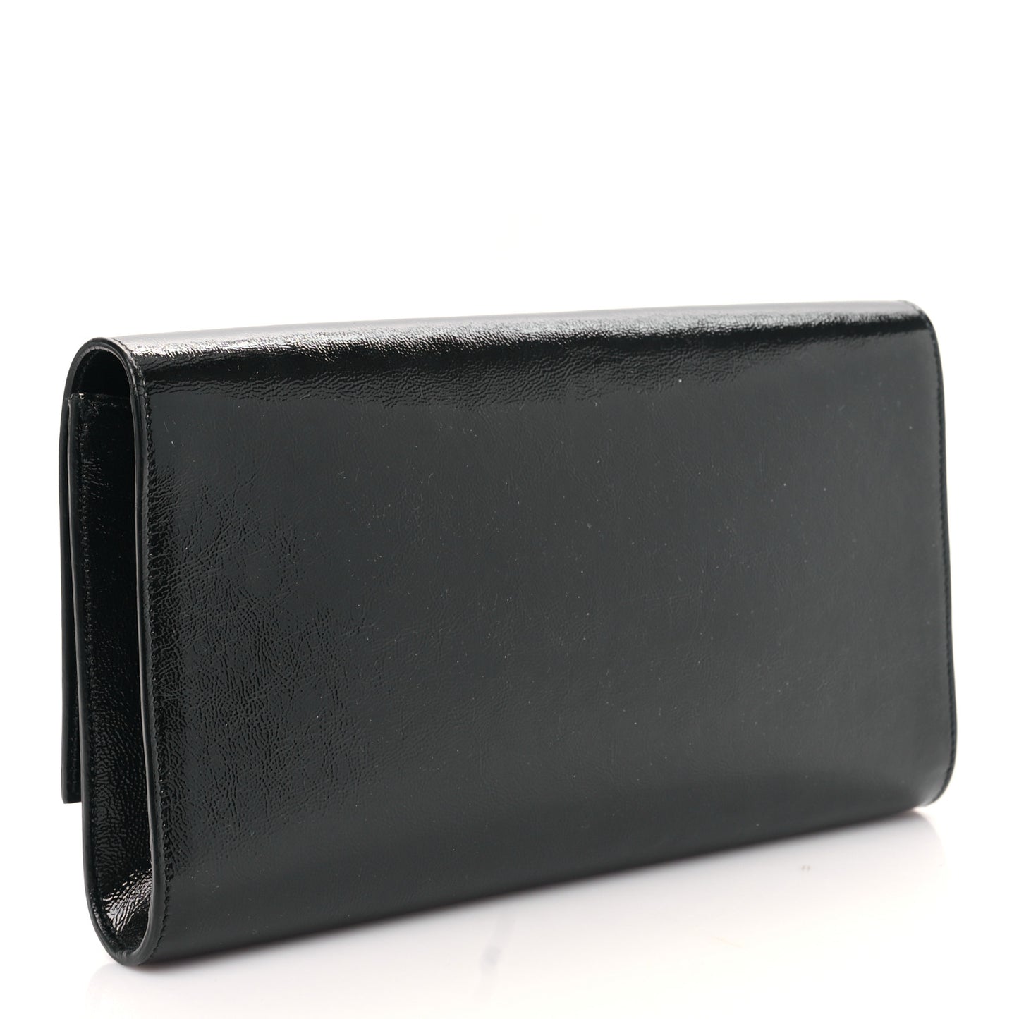 Textured Patent Monogram Large Belle De Jour Clutch Black