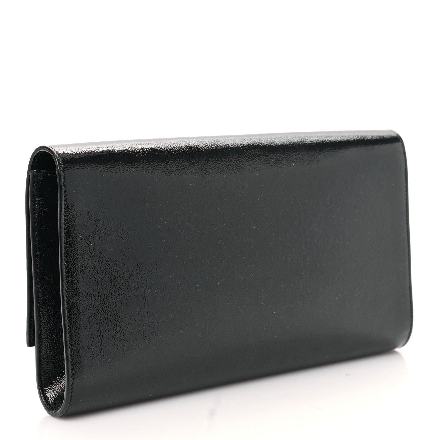 Saint Laurent Textured Patent Monogram Large Belle De Jour Clutch Black 3 of 8