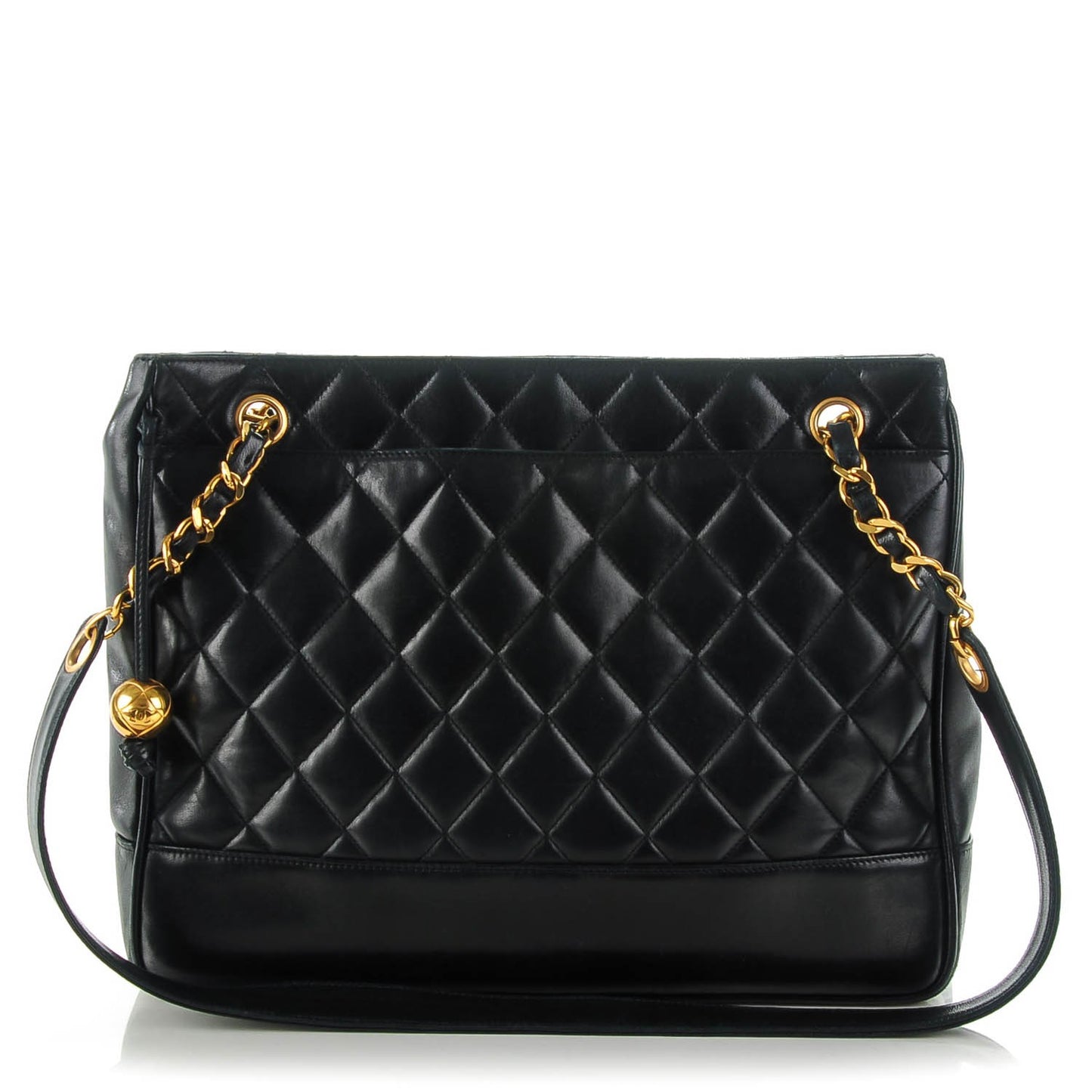 Lambskin Quilted Shoulder Bag Black